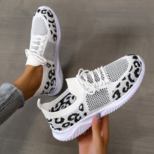 Load image into Gallery viewer, Leopard Print Lace-Up Sneakers
