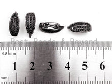 Load image into Gallery viewer, Black CZ Pave On Black Micro Pave Black Leaf Enhancer Bail,Fine Jewelry Bail,Pave Clasp, Pave Pendant Lock, Pave Bail, 6x14mm,sku#H116