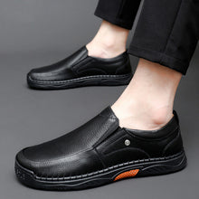 Load image into Gallery viewer, Men's Low-Top Slip-On Cowhide Leather Casual Shoes