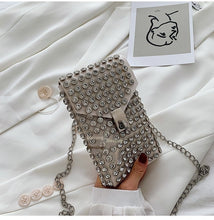 Load image into Gallery viewer, Diamond Encrusted Mini Phone Crossbody Bag - Vintage PU Leather Shoulder Bag for Women