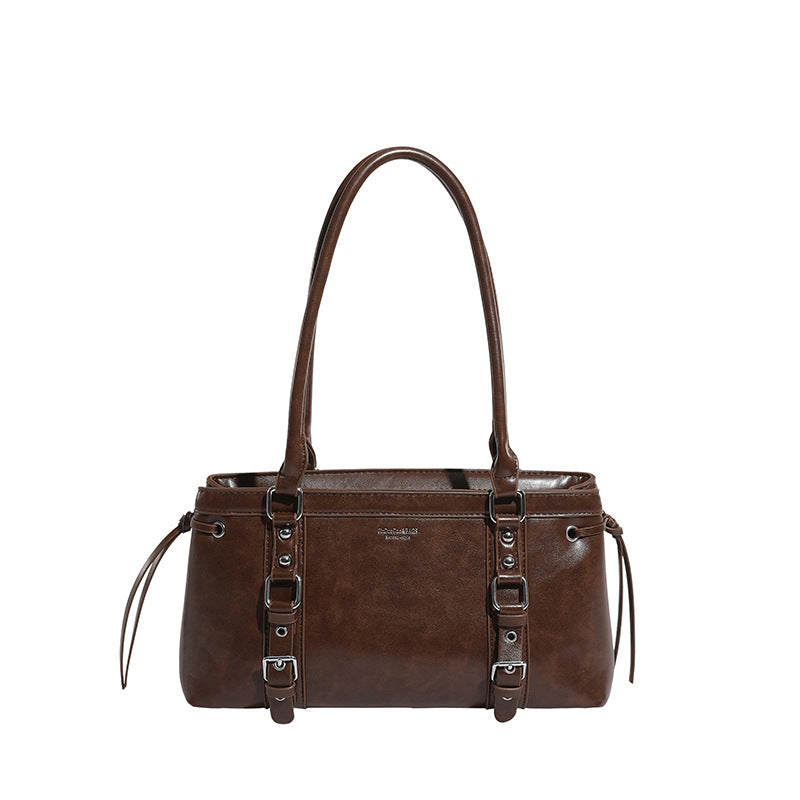 Women's Large-Capacity PU Leather Shoulder Bag – Versatile Under-Arm Commuter Handbag