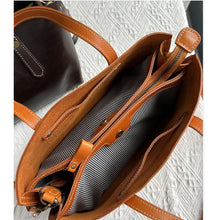Load image into Gallery viewer, Women's Vintage Soft PU Leather Shoulder Bag | Everyday Commuter Handbag | Coffee &amp; Brown
