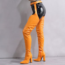 Load image into Gallery viewer, Women's Over-the-Knee Chunky Heel Boots | Belt Buckle Side Zipper | 8+ Colors