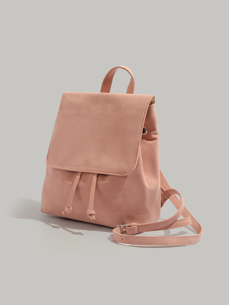 Retro Soft-Leather Tote Bag Minimalist Style | Brown & Pink