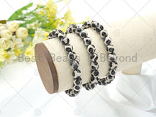 Load image into Gallery viewer, Natural Black White Tibetan Agate Stretchy Bracelet, SKU#U1095