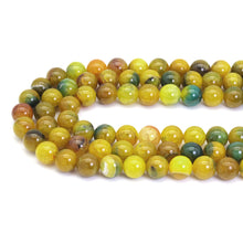 Load image into Gallery viewer, 14mm Yellow Green Agate Round Smooth Beads, Sku#U1845