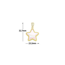 Load image into Gallery viewer, Gold iridescent White Pearl Star Charm Pendant,Sku#LD726