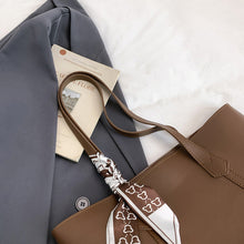 Load image into Gallery viewer, Women's PU Leather Shoulder Tote Bag | Commuter Handbag with Silk Scarf | Sarah Express
