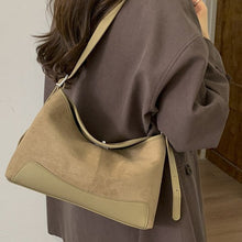 Load image into Gallery viewer, Women's Suede Bucket Crossbody Bag – Lock-Clasp Shoulder Bag with Double Straps