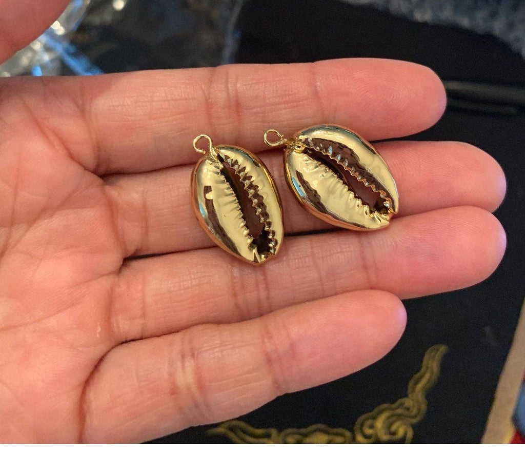 Full Silver Plated  Natural Cowrie Shell Pendant,SKU# V100