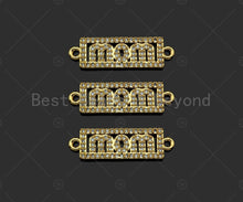 Load image into Gallery viewer, Gold Filled CZ Micro Pave Mom Word On Rectangle Shape Connector, 18K Gold Filled Connector, Mother's Day Gift, 25x8mm,Sku#LD112