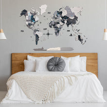 Load image into Gallery viewer, 2D Wooden World Map Nordik