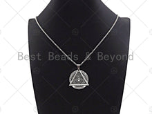 Load image into Gallery viewer, Protection Eye Skull Engraved Pendant Necklae, Stainless Steel Silver Chain Necklace -Men's Jewelry - Pendant Necklace, sku#L341