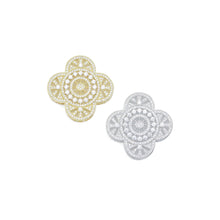 Load image into Gallery viewer, Colorful CZ Large four Petal Flower Charm Pendant, Sku#LX589