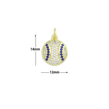 Load image into Gallery viewer, CZ Enamel baseball Charm Pendant, Sku#LK1188