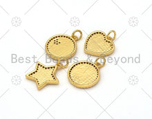 Load image into Gallery viewer, Colorful Enamel Mom Word On Round/Five Star/Heart Shape Pendant, 18K Gold Filled Micro Pave CZ Charm,Mother's Day Charm,14x17mm,Sku#L585