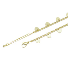 Load image into Gallery viewer, Gold Heart Thin Cuban link chain Adjustable Necklace, Sku#LD472