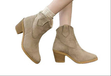Load image into Gallery viewer, Women's Retro Sock Bootie | Pointed Toe Slip-On | Mid Heel