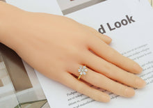 Load image into Gallery viewer, Large CZ Flower Adjustable Ring, Sku#LD265