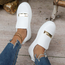 Load image into Gallery viewer, Women's Velcro Slip-On Sneakers | Thick Sole PU Leather Casual Shoes