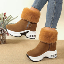 Load image into Gallery viewer, Women's Platform Fleece-Lined Ankle Boots | Height-Enhancing Winter Snow Boots