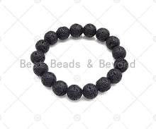 Load image into Gallery viewer, Natural Black Lava Stretchy Bracelet,SKU#EF47