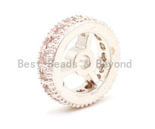 Load image into Gallery viewer, CZ Micro Pave Round Wheel Spacer Beads, sku#G79