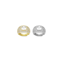 Load image into Gallery viewer, Chuny Square CZ Center Gold Silver Dome Ring, Sku#A209