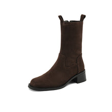 Load image into Gallery viewer, Women's Retro Western Chunky Heel Ankle Boots – Genuine Leather Side Zipper