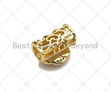 Load image into Gallery viewer, CZ Micro Pave Rose Flower Tube Spacer beads,sku#N55