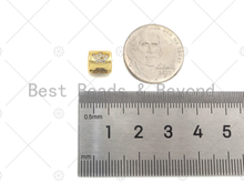 Load image into Gallery viewer, CZ Micro Pave Crown On Large Hole Tube spacer Beads,Sku#C122