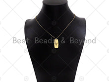 Load image into Gallery viewer, 18K Dainty Gold Cow Head On Rectangle Shape Pendant/Charm,Bull Head Medallion Charm, Necklace Bracelet Charm Pendant,12x25mm, Sku#LK253