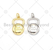 Load image into Gallery viewer, Kettlebell Shape Pendant/Charm,Gold/Silver 10KG Kettlebell Charm, Sku#L578