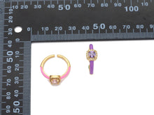 Load image into Gallery viewer, Thin Enamel Ring with Square Diamond Ring, Sku#X373