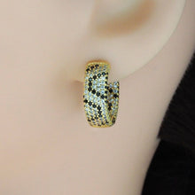 Load image into Gallery viewer, Gold Silver Leopard Print Hoop Earrings, Sku#B378