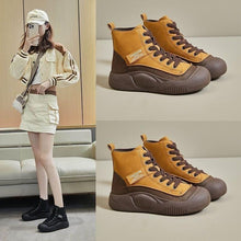 Load image into Gallery viewer, Women's Retro High Top Platform Sneakers | Height-Boosting Leather Shoes