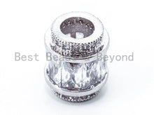 Load image into Gallery viewer, CZ Drum Shape Spacer Beads, 10x12mm, Sku#G267
