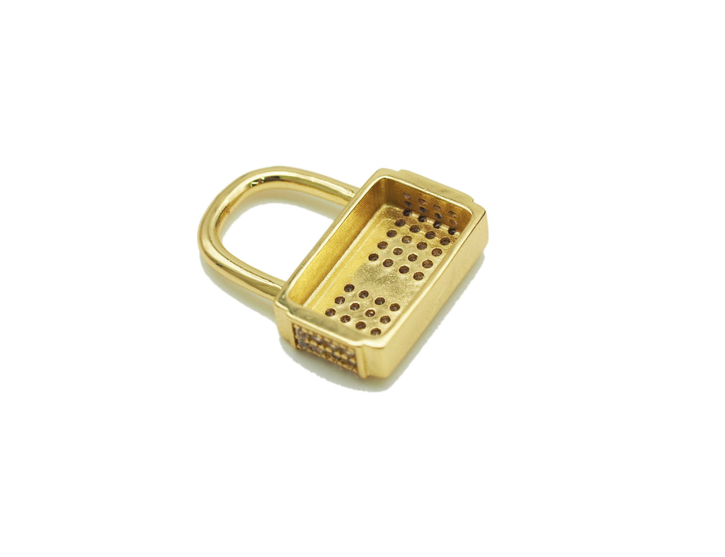 CZ Padlock Charm, Sku#B137