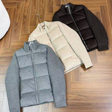 Load image into Gallery viewer, New Stylish Wool Knit Patchwork White Duck Down Jacket