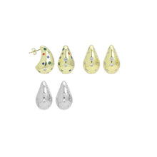 Load image into Gallery viewer, Multicolor Clear CZ  Teardrop Shape Earrings, Sku#A360