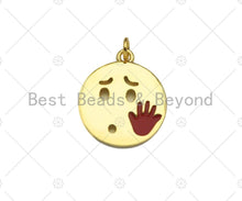 Load image into Gallery viewer, 18K Gold Popular EMOJI Charm, Fun Emoji charm, Emoji pendant, Fun Jewelry, Enamel emoji charm, Necklace Bracelet Charm,18x21mm,Sku#LK304