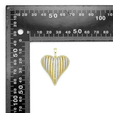 Load image into Gallery viewer, Gold Silver Clear CZ Large Puffy Heart Charm Pendant, Sku#LX