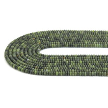 Load image into Gallery viewer, 2x4mm Rondelle Smooth Dark Green Jade Beads, Sku#U1951
