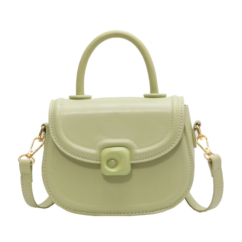 Women's Round Crossbody Bag - PU Leather Shoulder Bag with Adjustable Strap