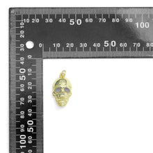 Load image into Gallery viewer, Gold Skull Head Charm Pendant, halloween charm, Sku#LK1102
