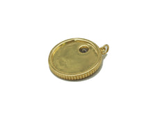 Load image into Gallery viewer, Gold Big CZ Wave On Round Coin Charm, Sku#F1497C