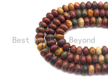 Load image into Gallery viewer, 2mm Large Hole Natural Piscasso Jasper Beads, Rondelle Smooth 6x10mm/5x8mm, 8" Long Strands, sku#U716C
