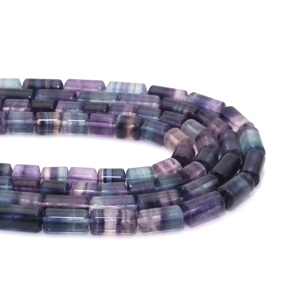Genuine Fluorite Smooth Tube Beads, 8x10mm/8x15mm, Sku#U1564