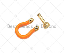 Load image into Gallery viewer, Enamel U Shape clasp, Enamel Buckle Clasp, White/Black/Royal Blue/Red/Pink Screw Clasp, Buckle Clasp, 14x18mm, Sku#K176