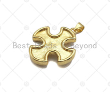 Load image into Gallery viewer, 18K Dainty Gold Jesus On Cross Clover Shape Pendant/Charm, Jesus Carm,Necklace Bracelet Charm Pendant,23x27mm, Sku#LK224